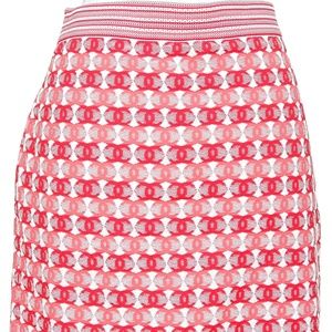CHANEL Skirt Knit Sweater Red Pink White 2019 19P